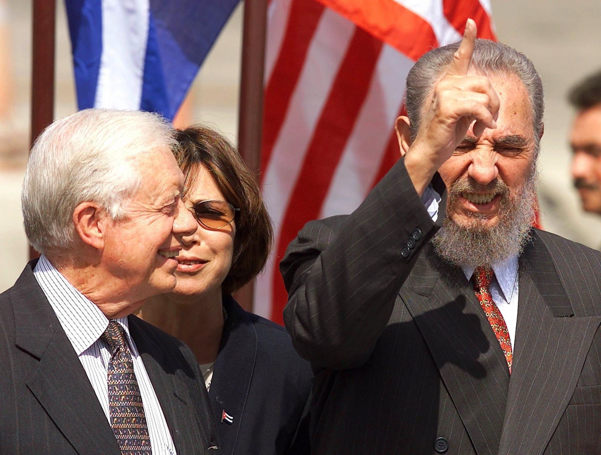 Jimmy Carter junto a Fidel Castro en La Habana.