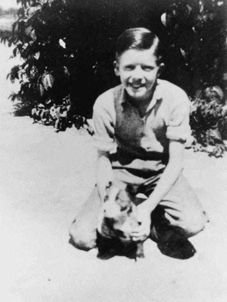 El expresidente Jimmy Carter de niño.