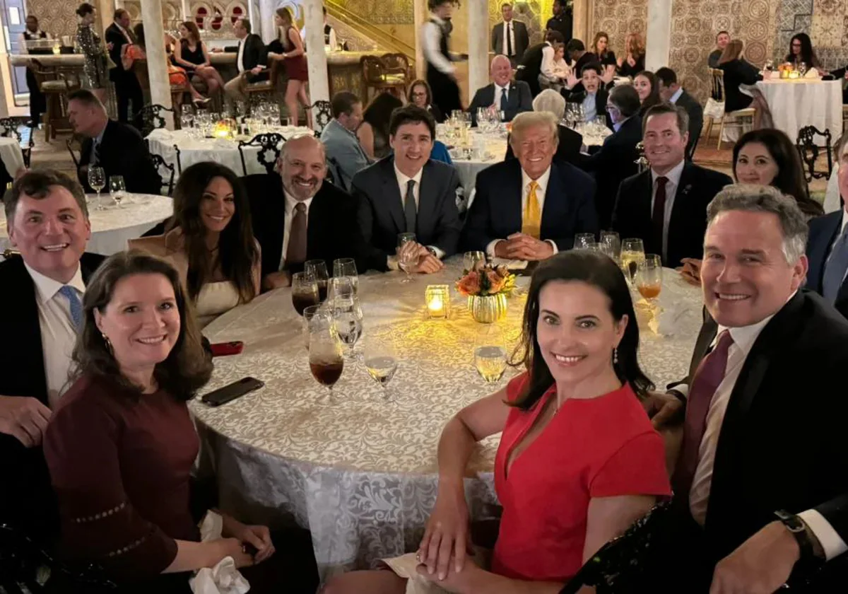 El primer ministro canadiense, Justin Trudeau, cenó en Mar-a-Lago con Donald Trump