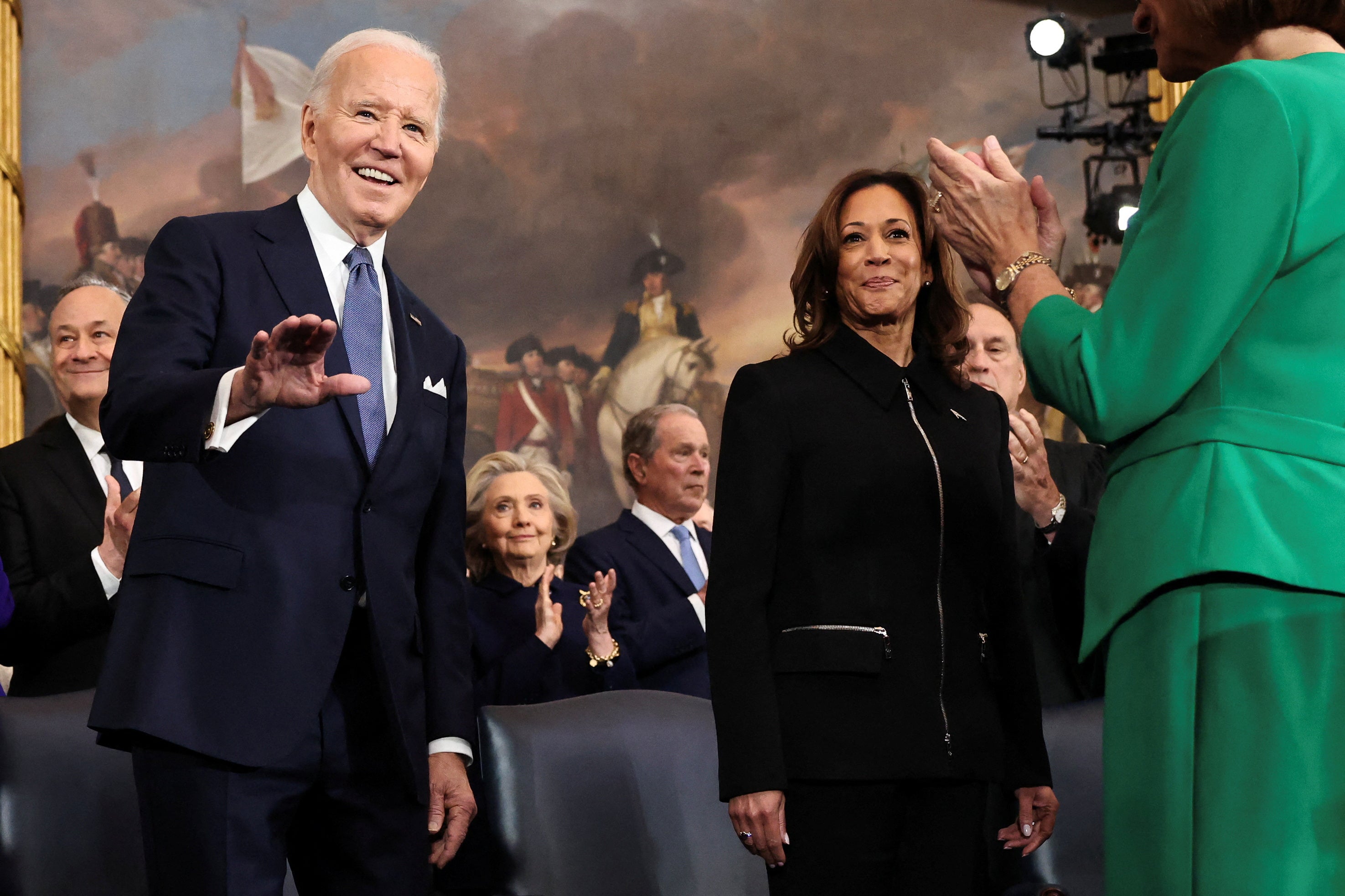 Joe Biden junto a Kamala Harris el día de la investidura de Donald Trump para su segundo mandato.