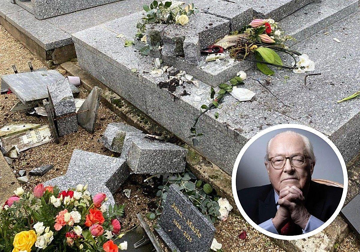 La tumba de Le Pen, vandalizada este viernes en Francia