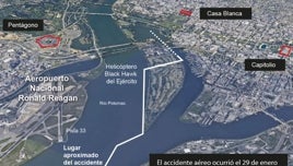 Mapa: así fue la colisión mortal sobre el río Potomac