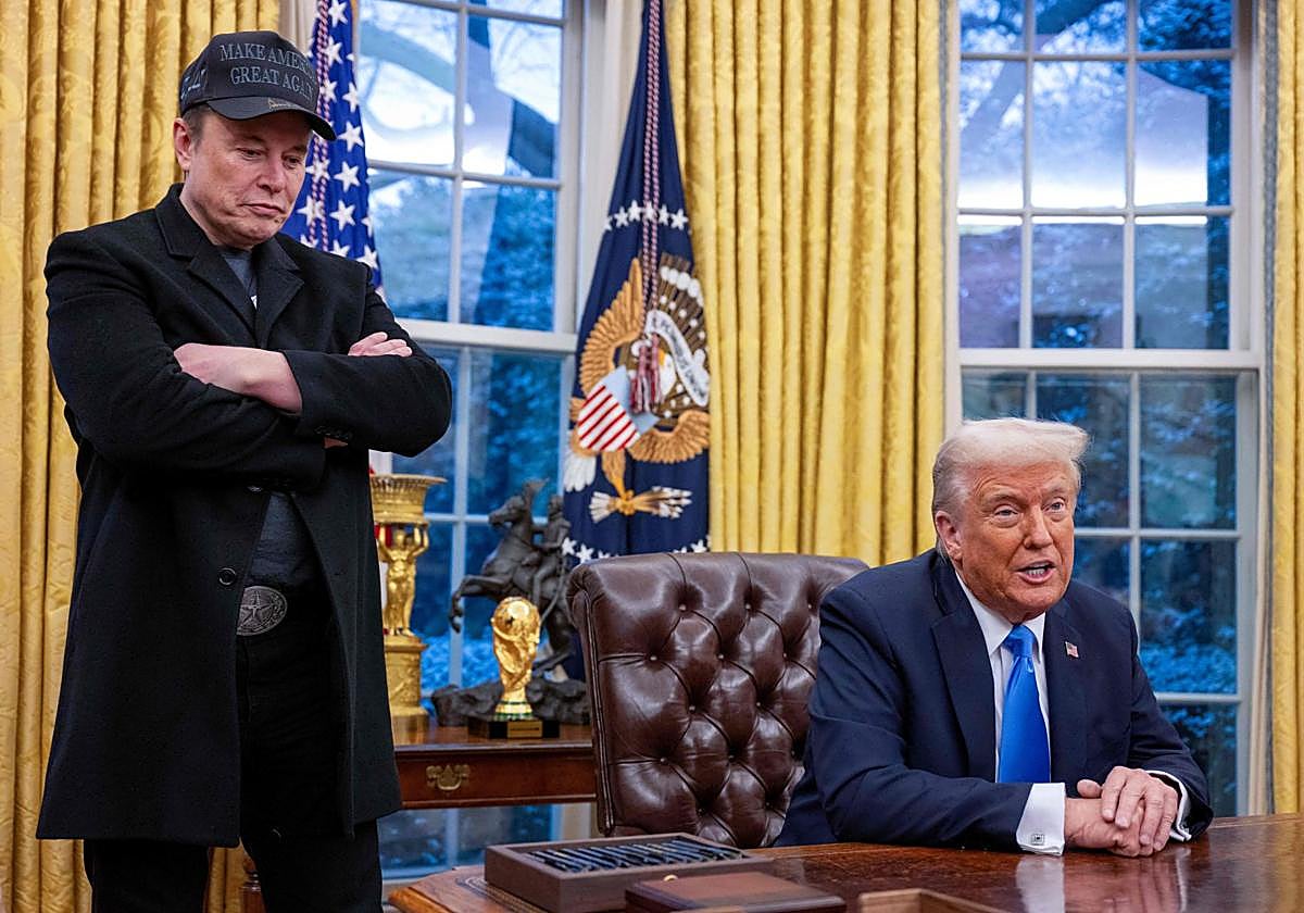 Elon Musk y Donald Trump en el Despacho Oval.