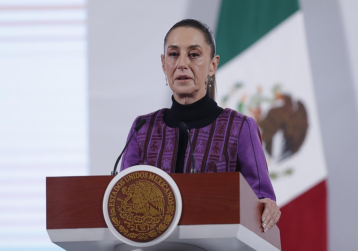 La presidenta de México, Claudia Sheinbaum, durante la 'mañanera' de este jueves