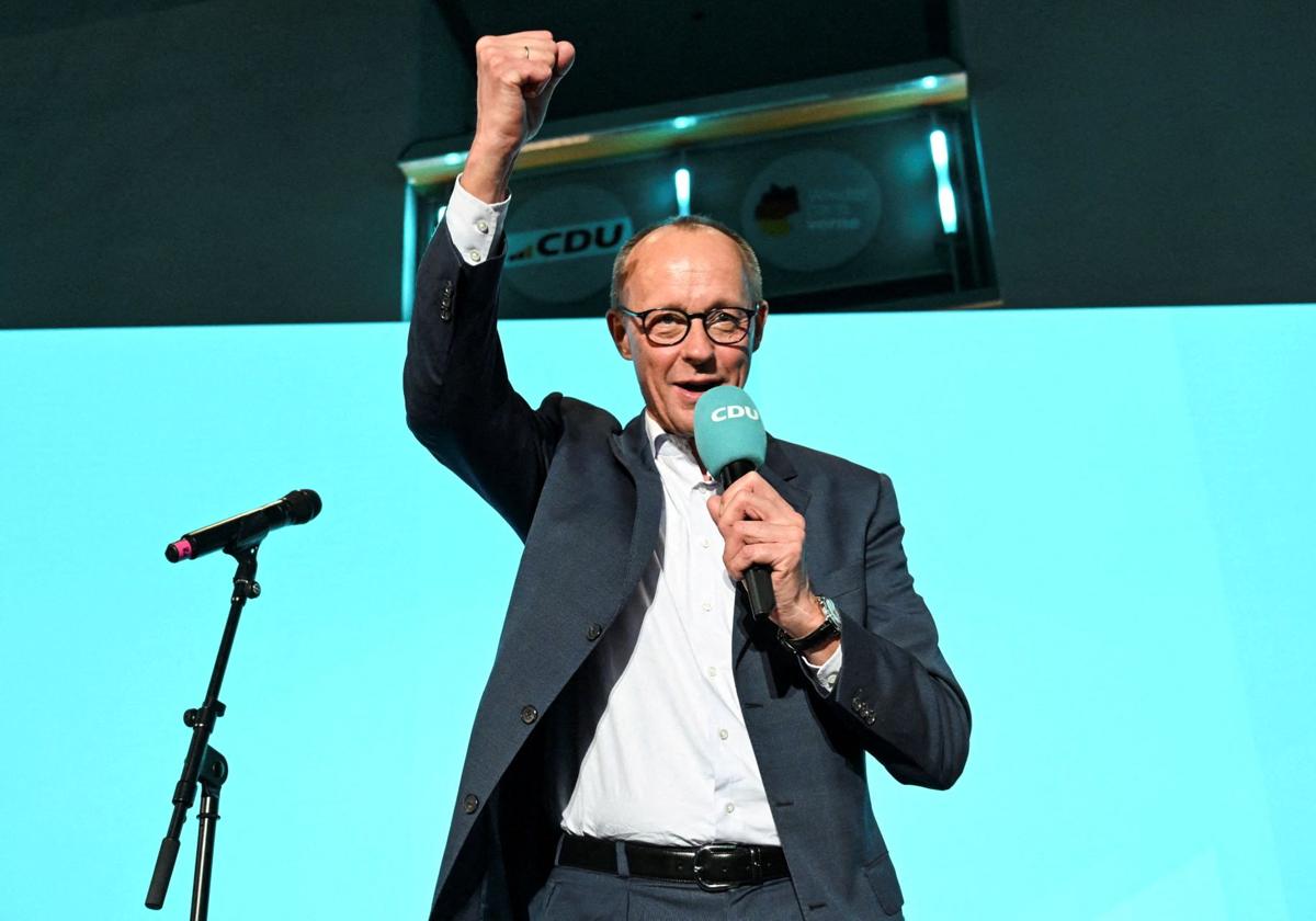 El ganador de las elecciones en alemania, Friedrich Merz, en la noche electoral