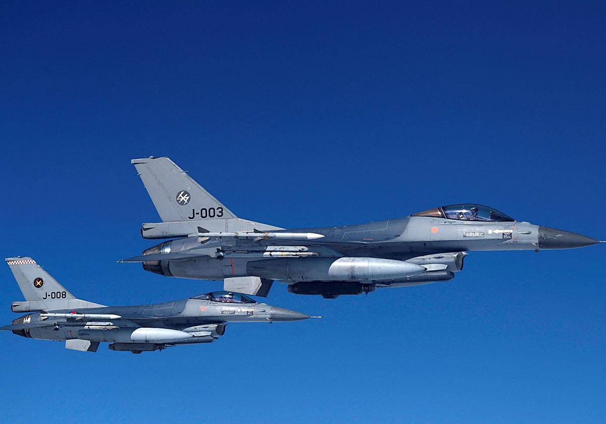 Aviones de combate F-16 de la Fuerza Aérea de los Países Bajos
