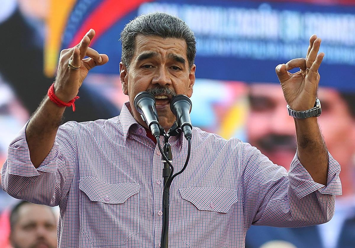 Nicolás Maduro en una conferencia en Caracas