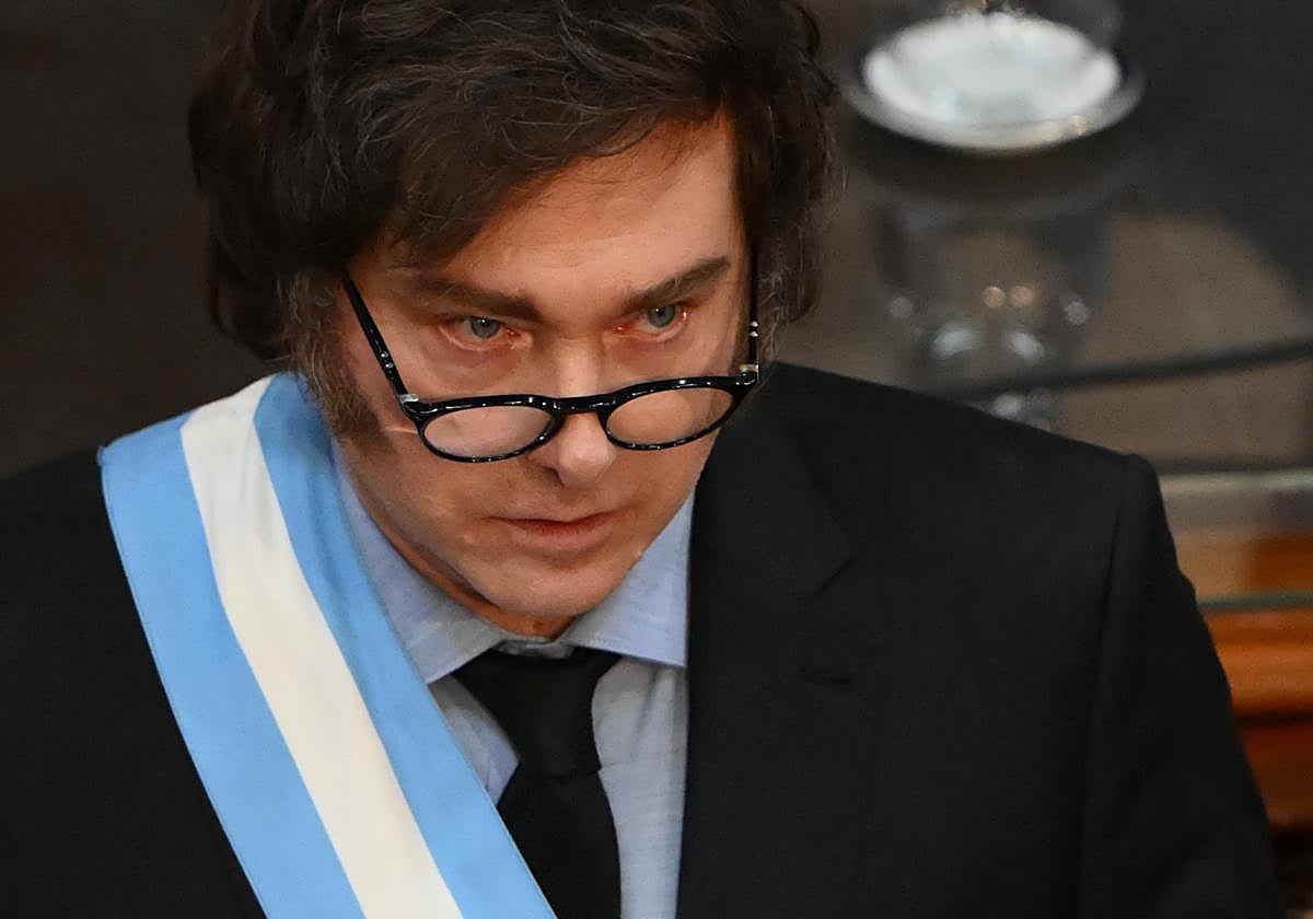 Javier Milei, en la apertura de la 143 asamblea legislativa en la Cámara de Diputados del Congreso de la Nación.