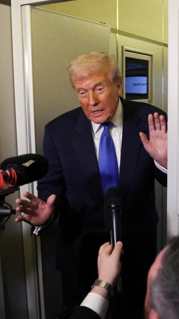 Donald Trump, en el Air Force One