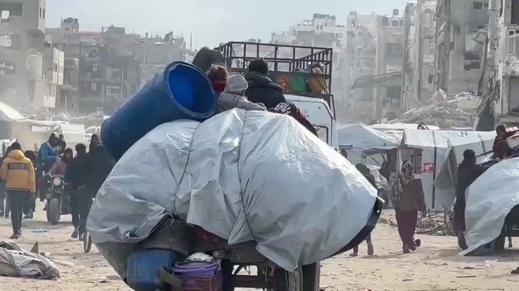 Miles de palestinos huyen del norte de Gaza tras orden de evacuación israelí