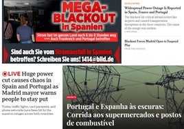 «Mega-apagón», «a oscuras»: la prensa internacional reacciona a la caída de la red eléctrica en España y Portugal