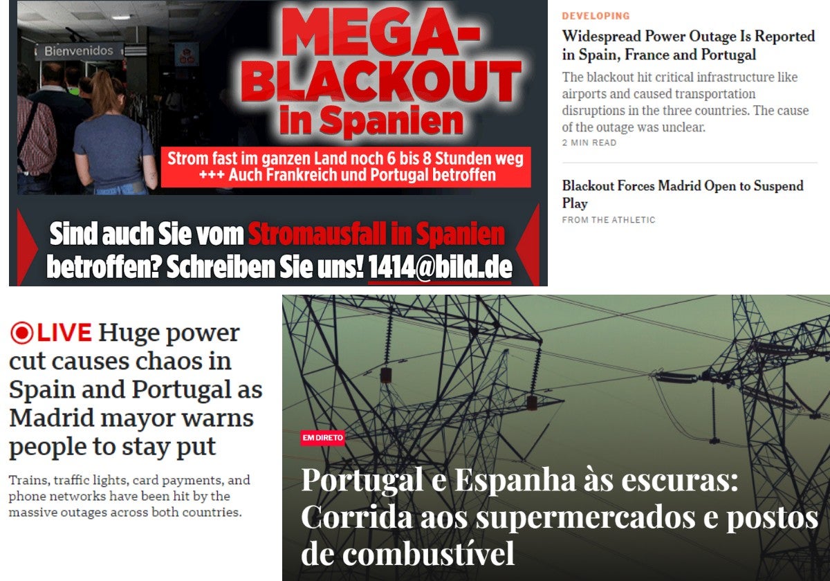 Las portadas del BILD, BBC, New York Times y Journal de Notícias