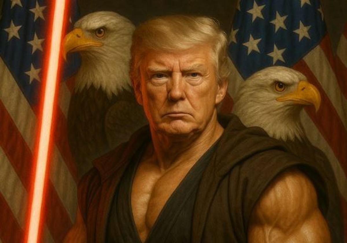 Donald Trump caracterizado como un personaje de Star Wars