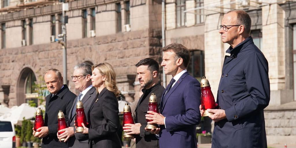 Merz, en su primera prueba de fuego en Ucrania, apremiado a pasar de las palabras a los hechos con el rearme