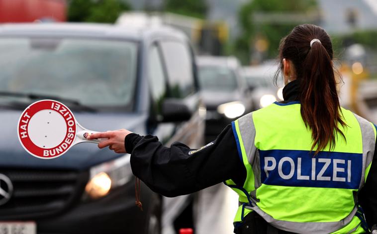Imagen principal - El ministro del Interior alemán, Alexander Dobrindt, supervisó este jueves los controles fronterizos en Bavaria