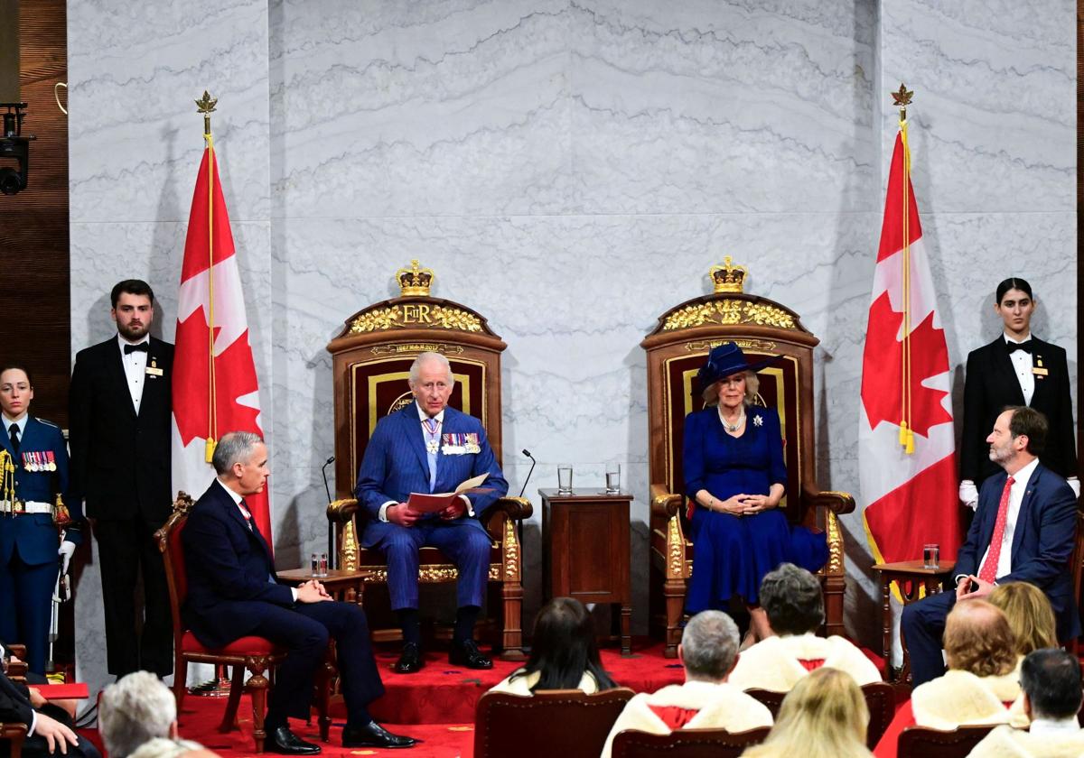 Carlos III y la Reina Camila, durante el discurso en el trono en Canadá