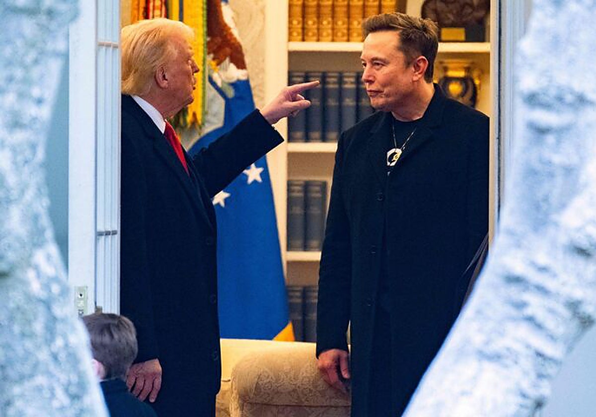 Donald Trump con Musk en la residencia del presidente de EE.UU. en Mar-a-lago, en Florida