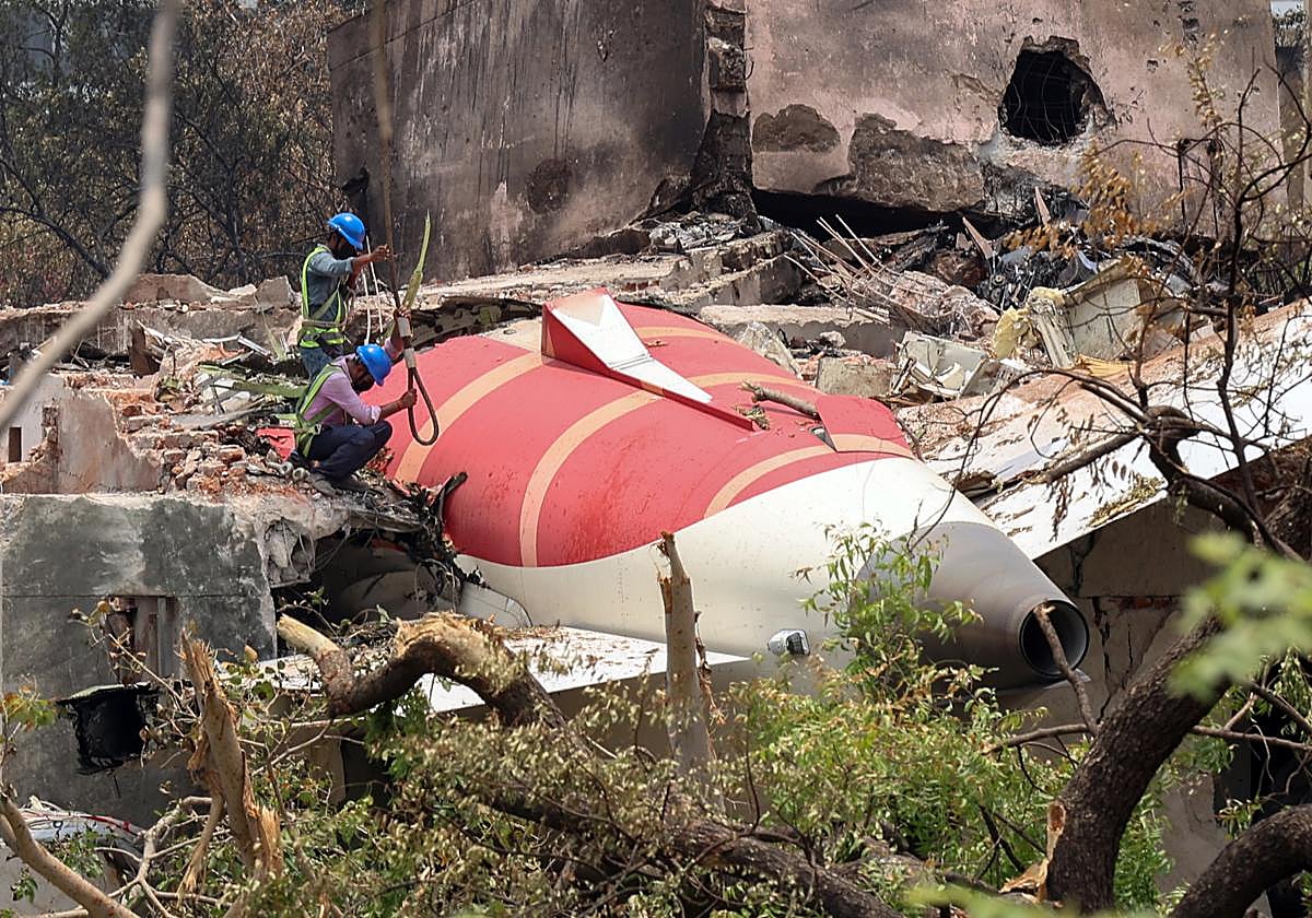 Imágenes del accidente en Ahmedabad