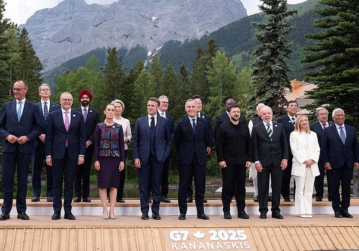 Los líderes que participaron en el G7 de Kananaskis (Canadá), salvo Donald Trump