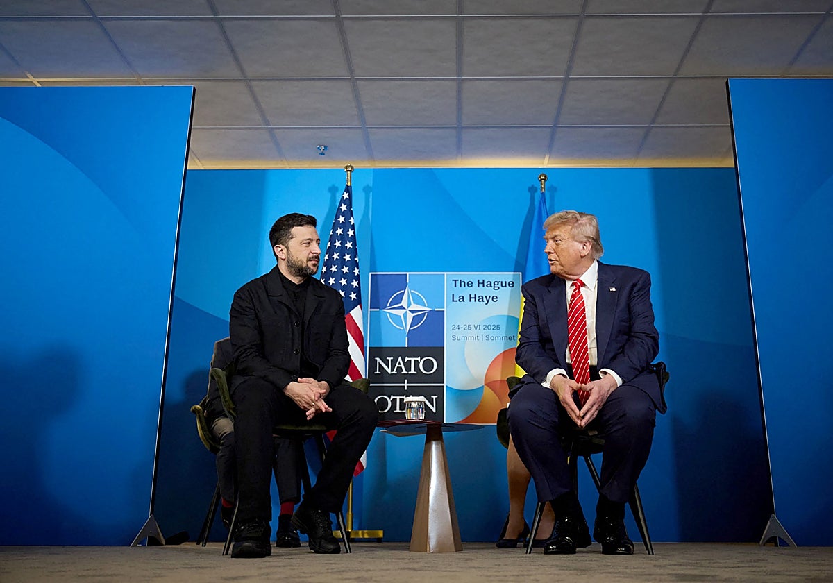 Zelesnki y Trump reunidos durante la Cumbre de la OTAN en La Haya