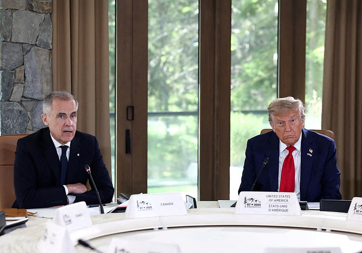 El primer ministro de Canadá, Mark Carney, y el presidente de Estados Unidos, Donald Trump