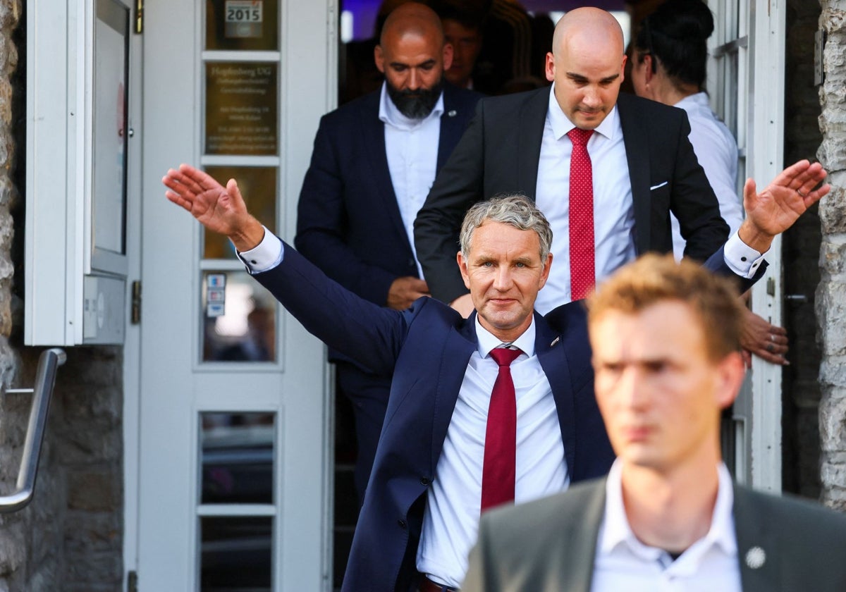 El líder de Alternativa para Alemania, Björn Höcke, durante las elecciones estatales de Turingia