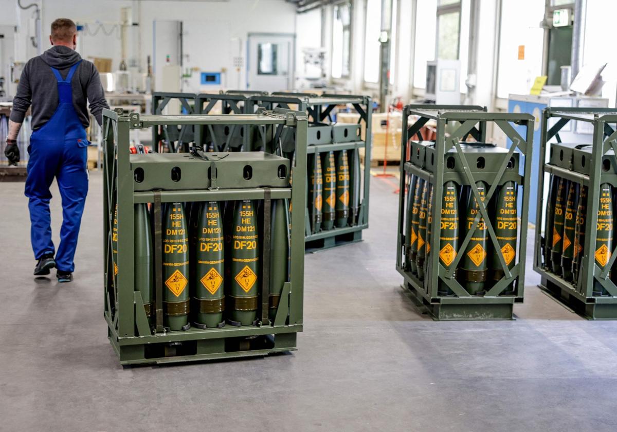 Proyectiles de 155 mm fabricados por la empresa alemana Rheinmetall AG