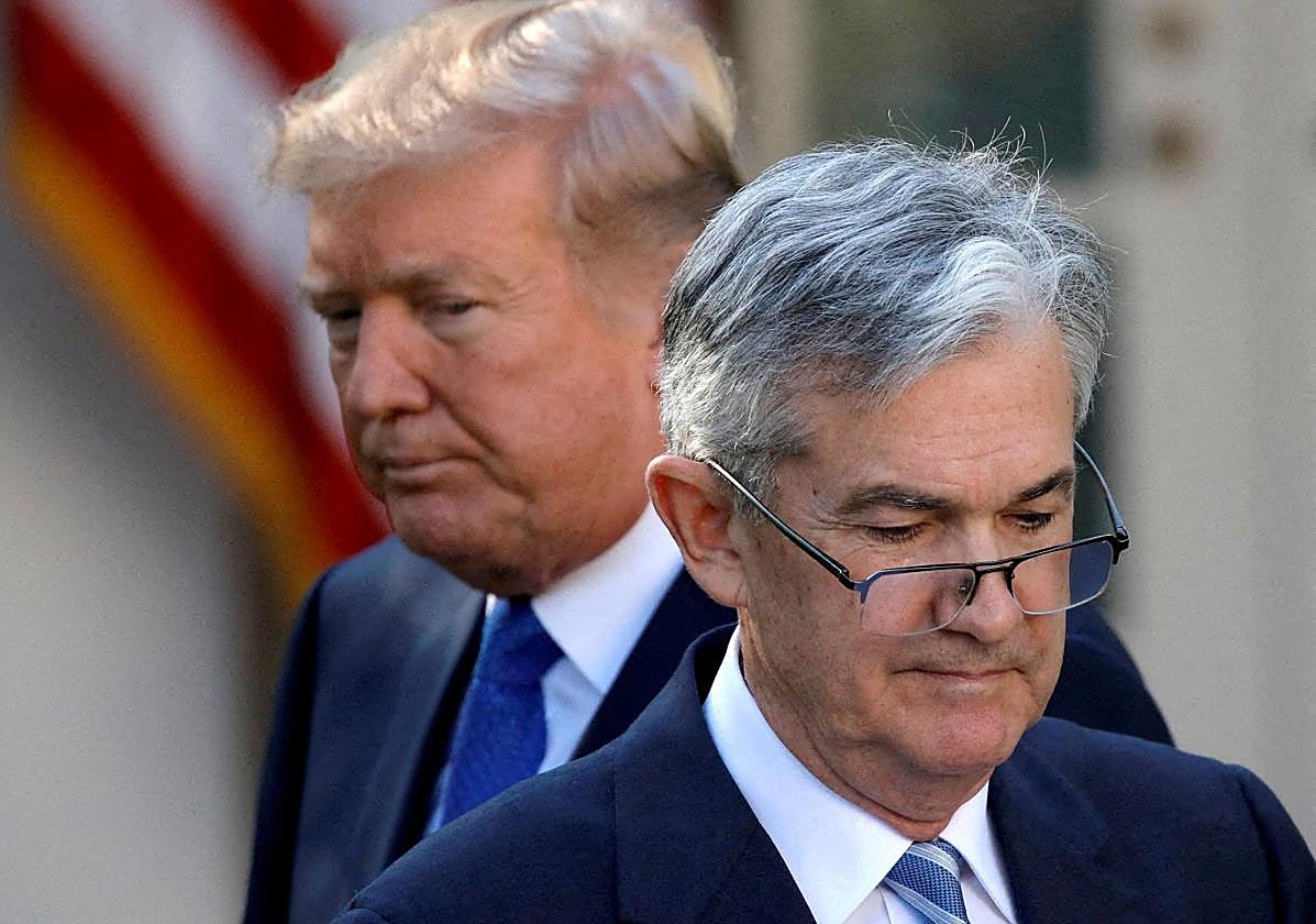 Jerome Powell, ante Donald Trump en 2017