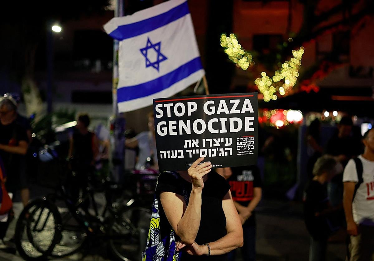 Protesta en Tel Aviv este jueves por la tarde.