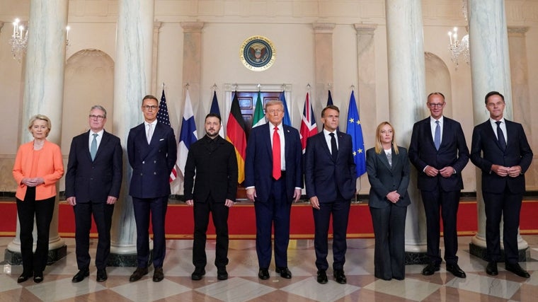 Trump y Zelenski se reunieron con la presidenta de la Comisión Europea, el jefe de la OTAN y los presidentes y jefes de Estado de Francia, el Reino Unido, Alemania, Italia y Finlandia