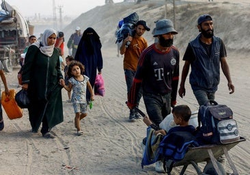 El éxodo a ninguna parte de los palestinos en la Franja