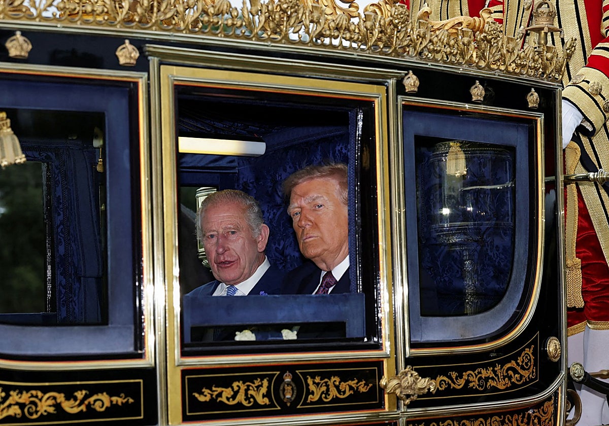 Carlos III y Trump desfilaron en carroza por Windsor