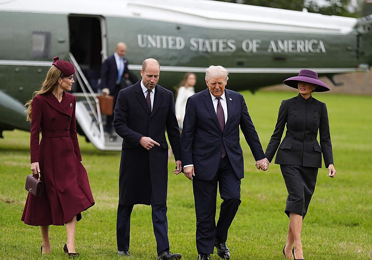 Los príncipes de Gales reciben al presidente de EE.UU., Donald Trump