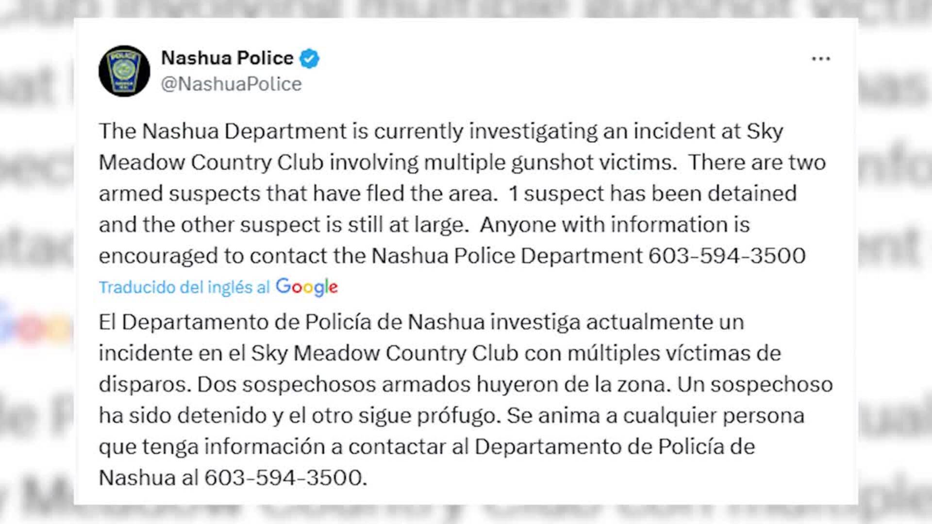 Al menos un muerto y varios heridos en un tiroteo durante un evento en un club de campo de EEUU