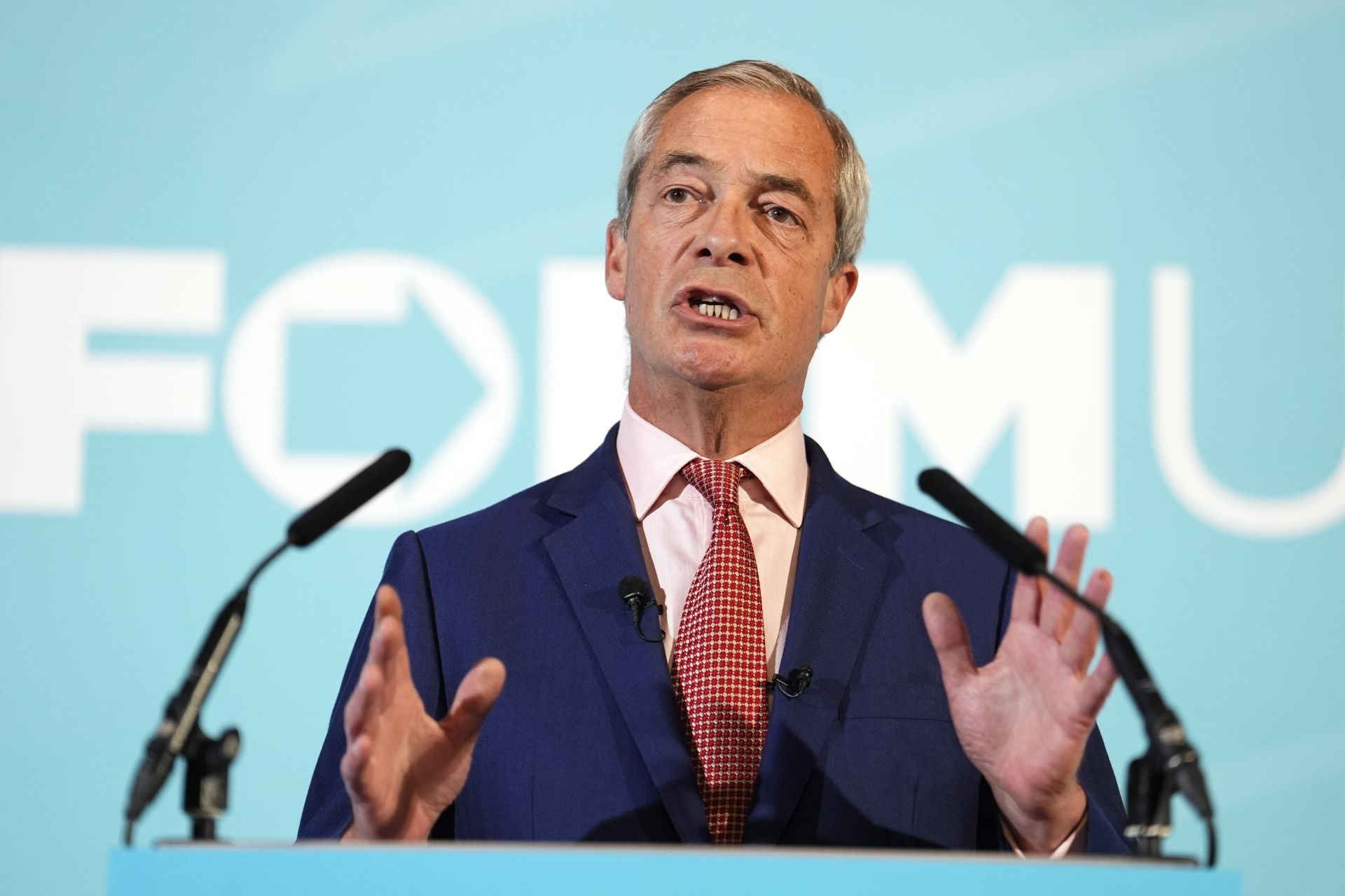 El líder de Reform UK, Nigel Farrage..