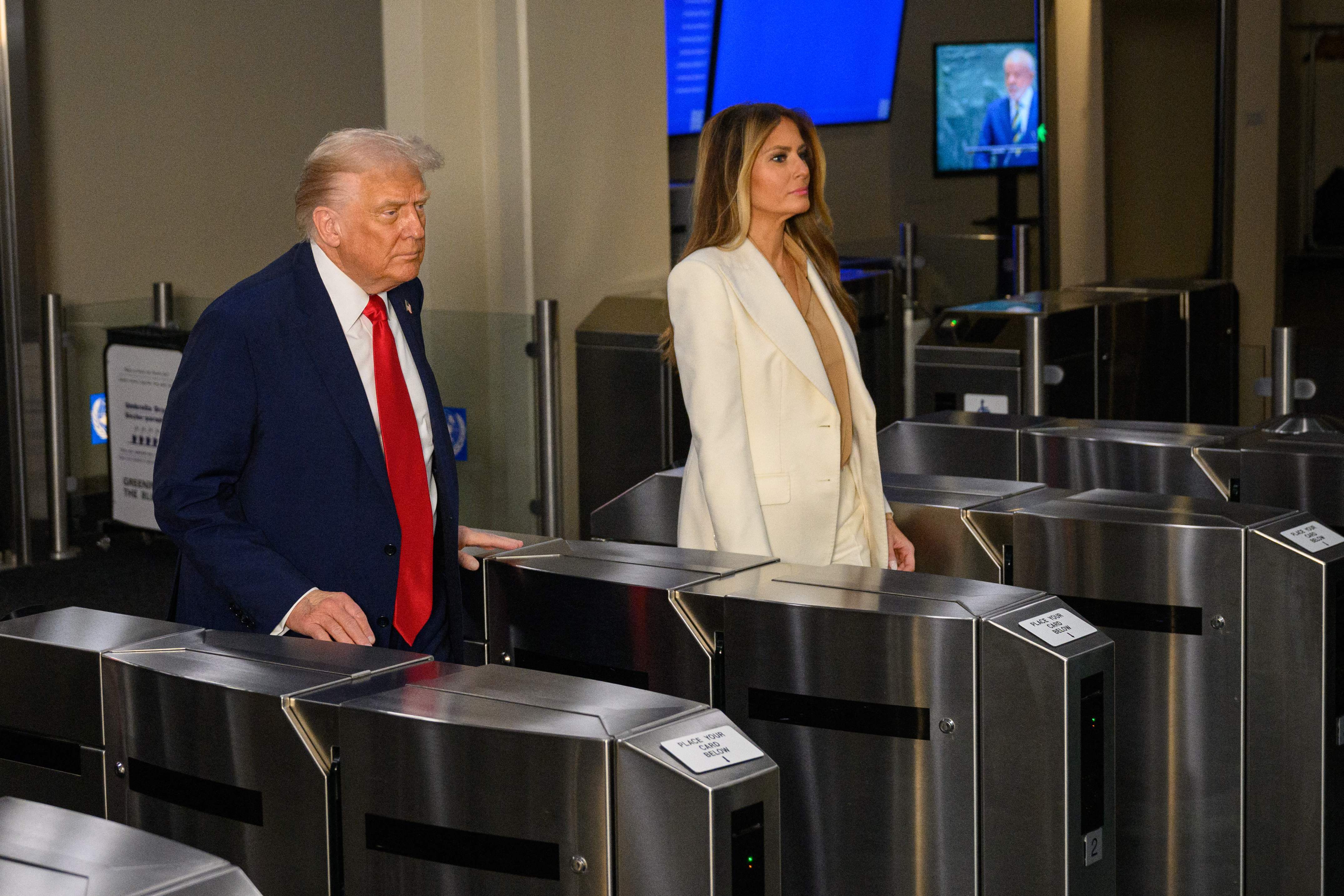 El presidente de EE.UU. y la primera dama llegan a la Asamblea General de la ONU.