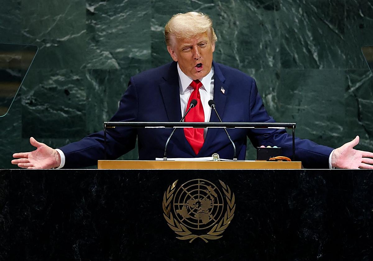 El presidente de Estados Unidos, Donald Trump, en la sede de Nueva York de las Naciones Unidas