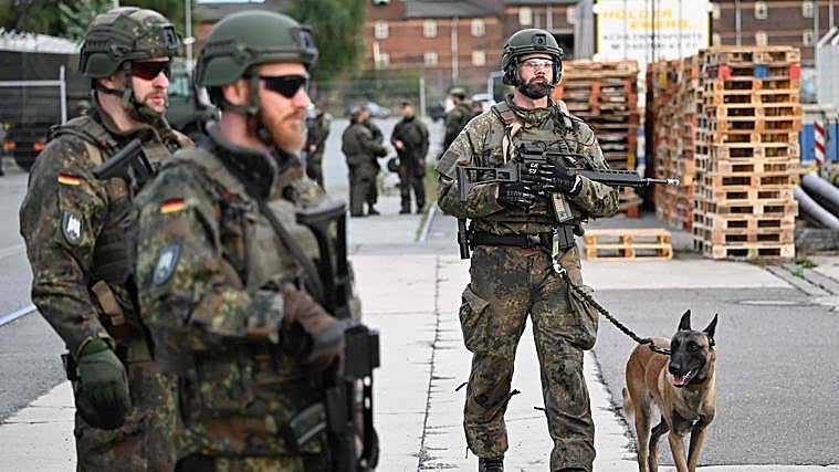 Ejército alemán durante un ejercicio en Hamburgo