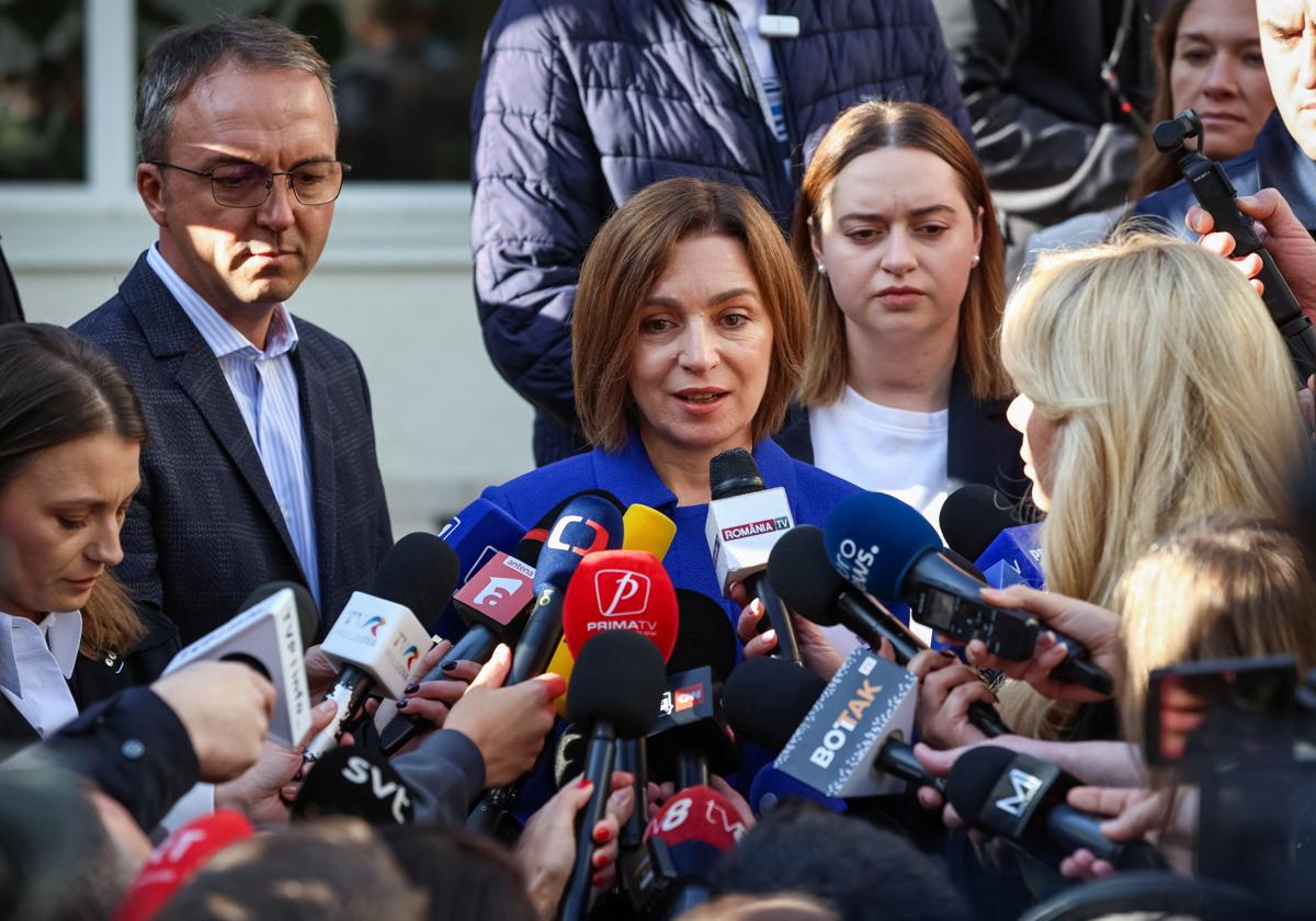 Maia Sandu, presidenta de Moldavia, este domingo