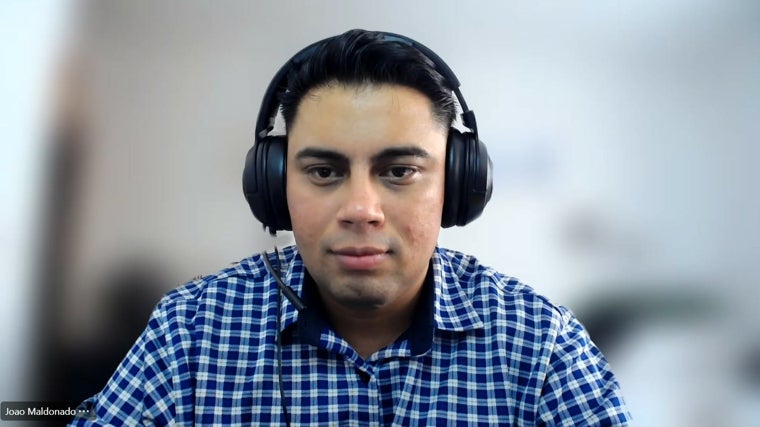 Joao Maldonado, durante la entrevista por videoconferencia con ABC