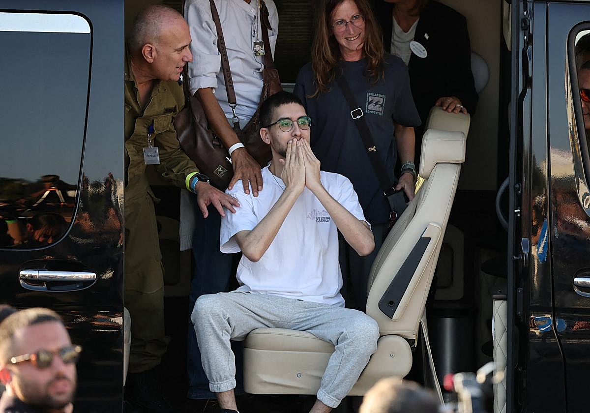 Evyatar David, a su regreso este lunes a Israel