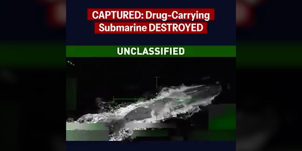 EE.UU. difunde el vídeo del ataque a un presunto narcosubmarino que dejó dos muertos en el Caribe