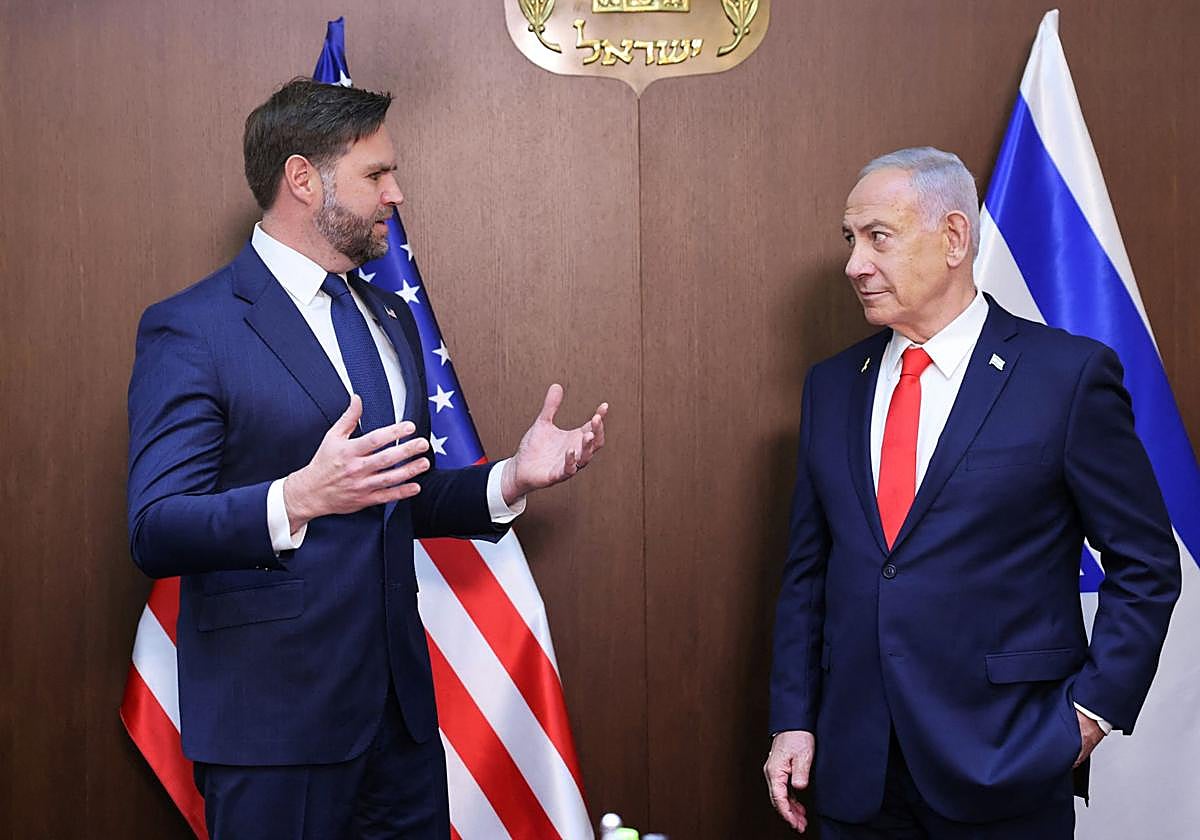 J. D. Vance y Benjamin Netanyahu, este miércoles en Jerusalén