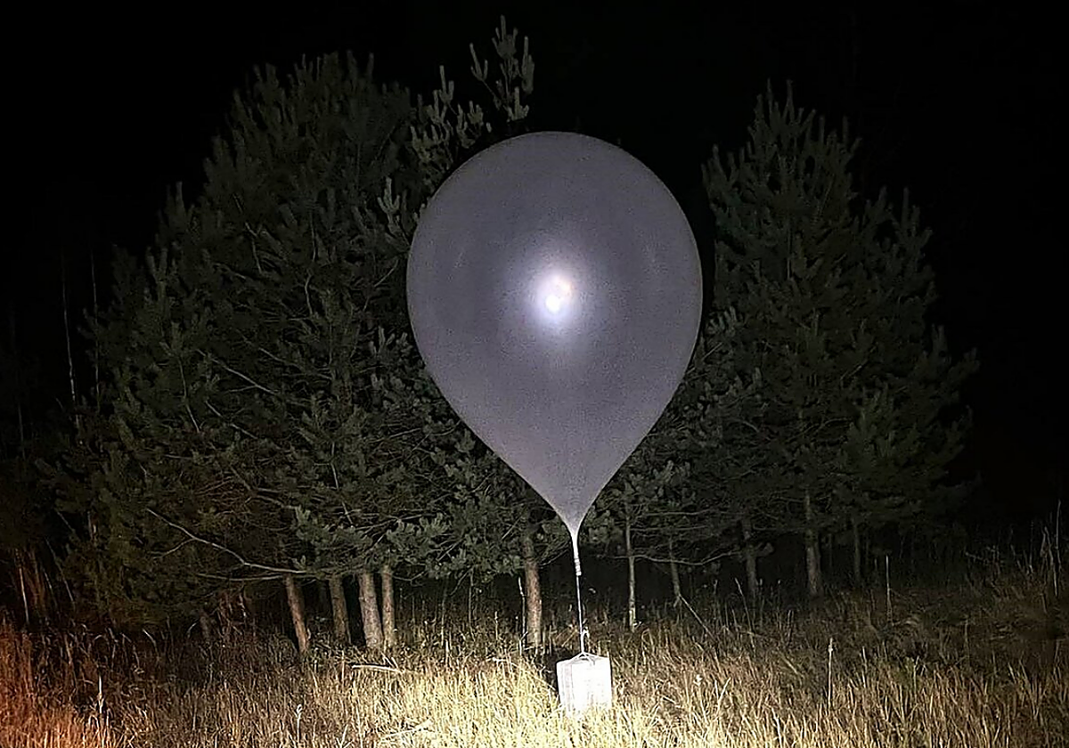 Globo de contrabando bielorruso avistado en el aeropuertos de Vilna