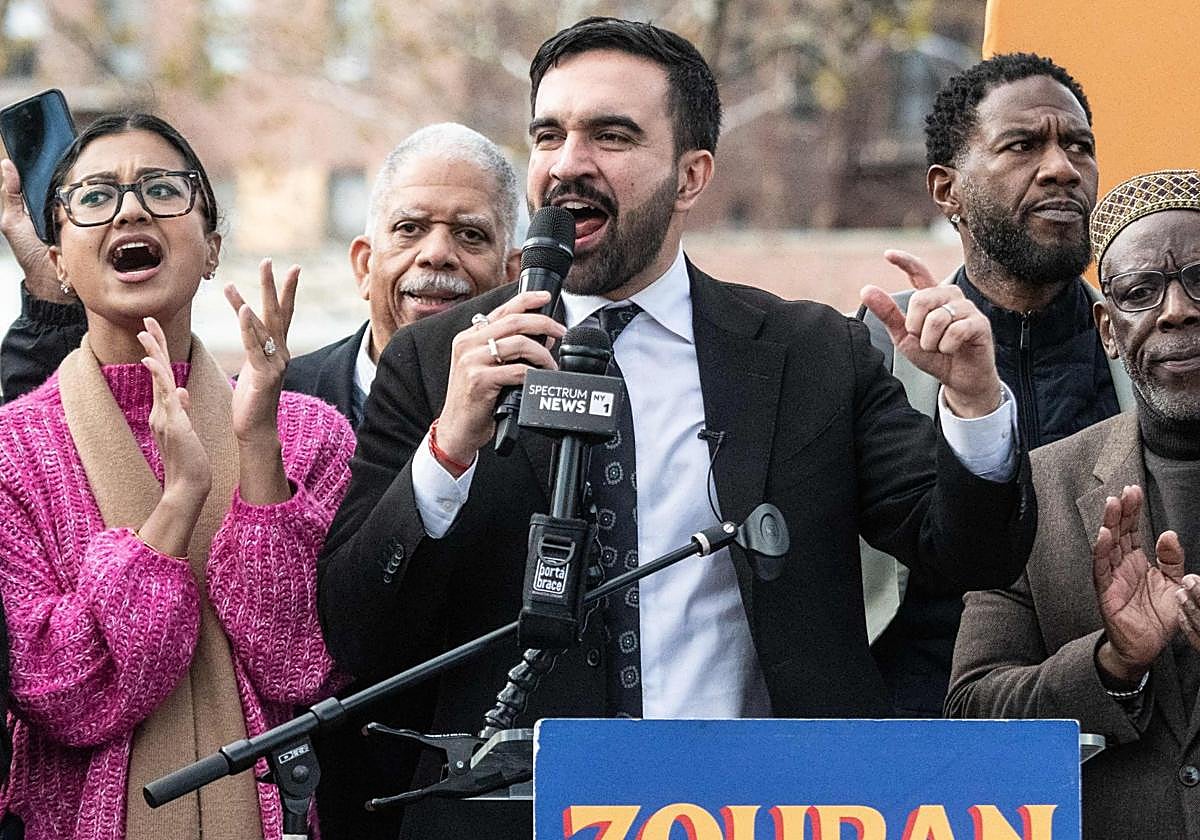 Zohran Mamdani, durante un mítin