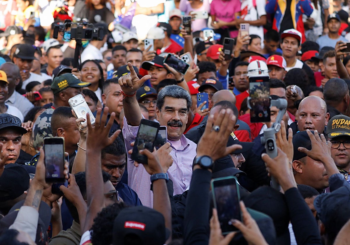 Nicolás Maduro, en un acto con jóvenes chavistas en Caracas