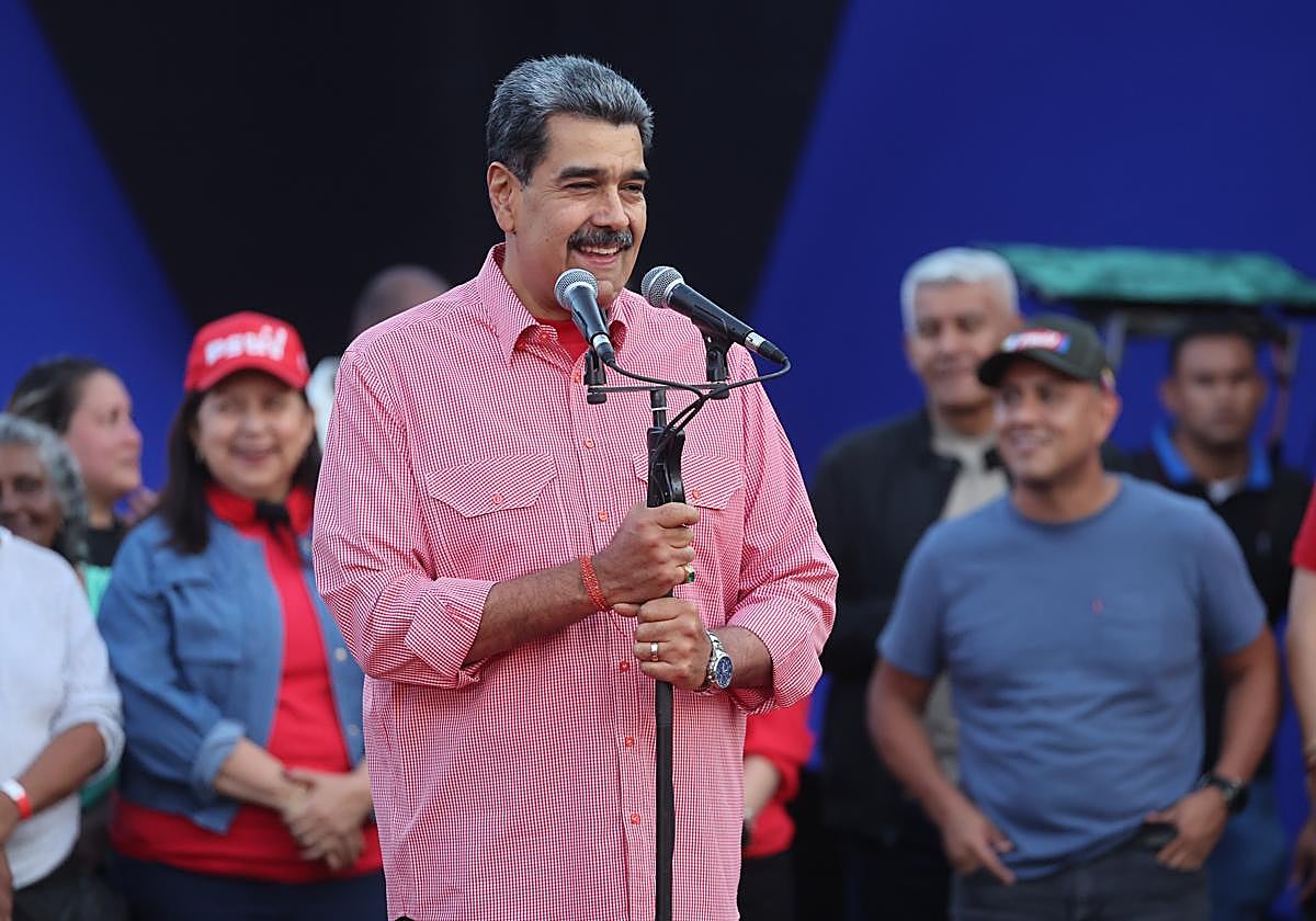 El presidente de Venezuela, Nicolás Maduro, durante el acto.