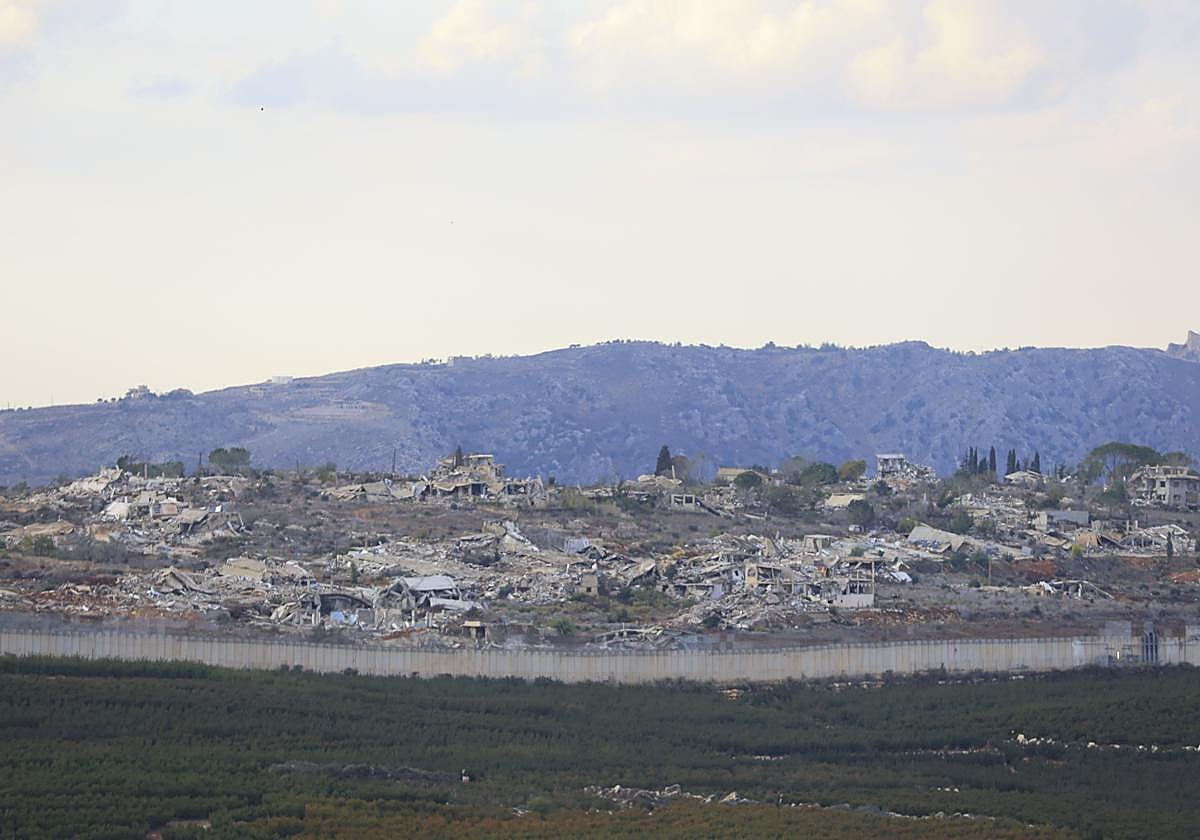 Frontera con el Líbano, desde la ciudad israelí de Metúla, en el norte del país.