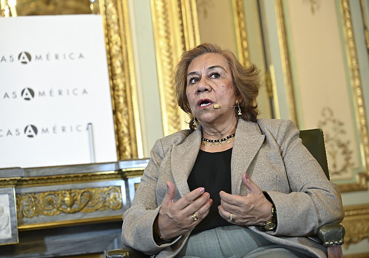 La canciller de Colombia, Rosa Villavicencio, este miércoles en la Casa de América, en Madrid