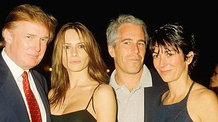 Imágenes de los archivos de Epstein junto a Trump y sus respectivas parejas